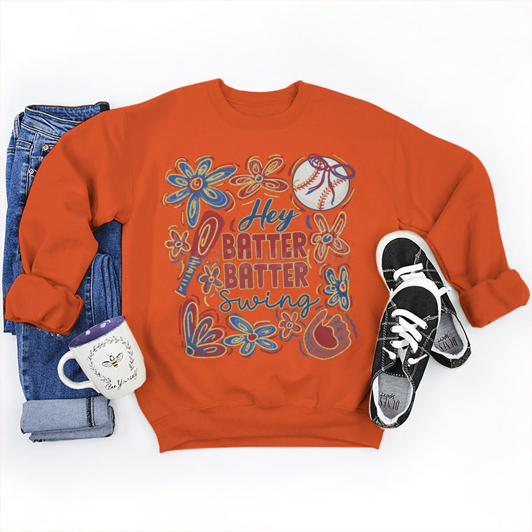 Dame sweatshirts med kreativ baseballmotiv og afslappet snit Stilla