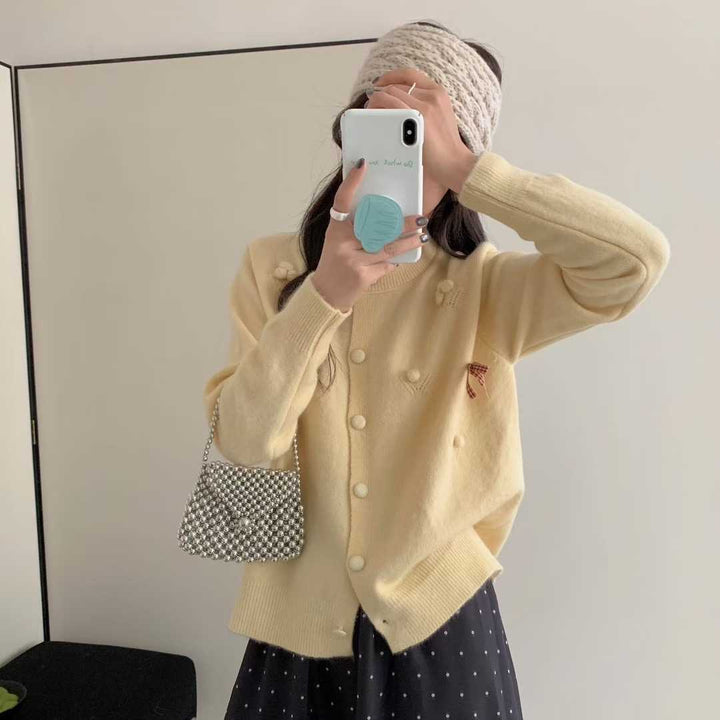 Dame Fashionable Cardigan med Dekorative Detaljer Stilla