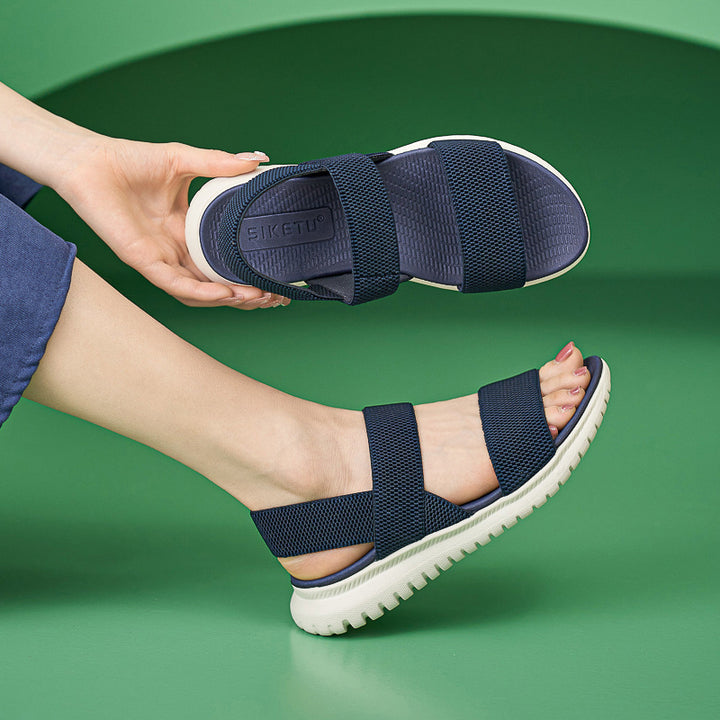Dame Sportliche Trekking-sandaler med åndbare stretch-remme og skridsikker sål Stilla