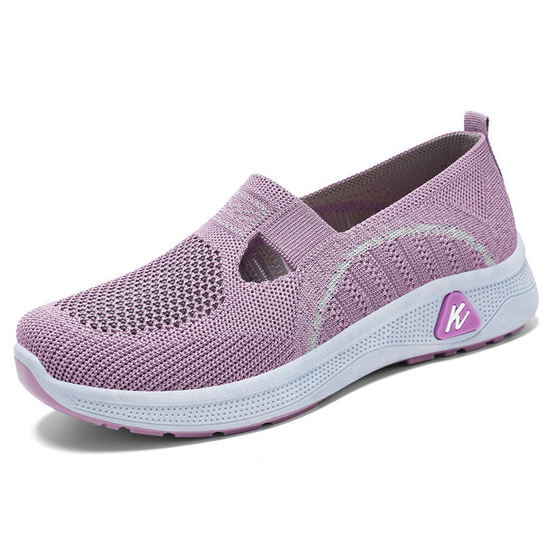 Dame Airy Slip-On Fitness Sneakers med åndbart strikket overmateriale Stilla