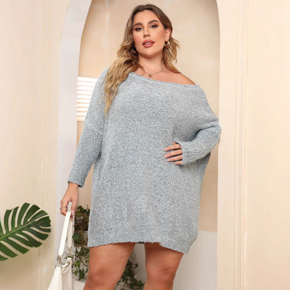 Dame hyggelig oversize sweater med skulderudskæring Stilla