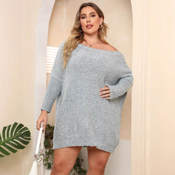 Dame hyggelig oversize sweater med skulderudskæring Stilla