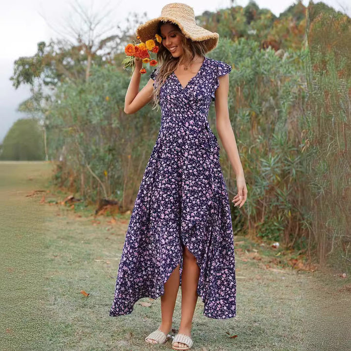 Femme Floral Print Maxi Wrap Kjole Stilla