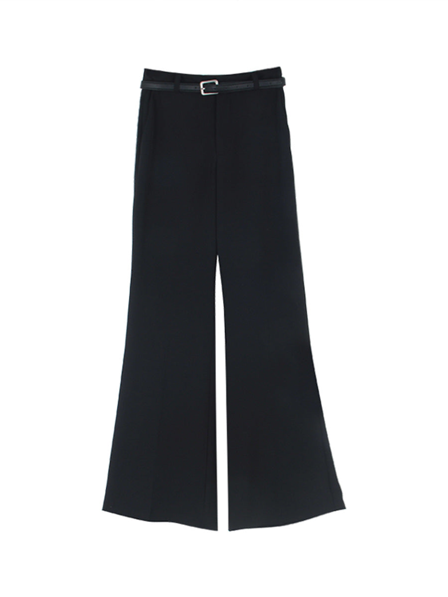 Dame bred High-Waist bukser med elegante folder og praktiske lommer Stilla