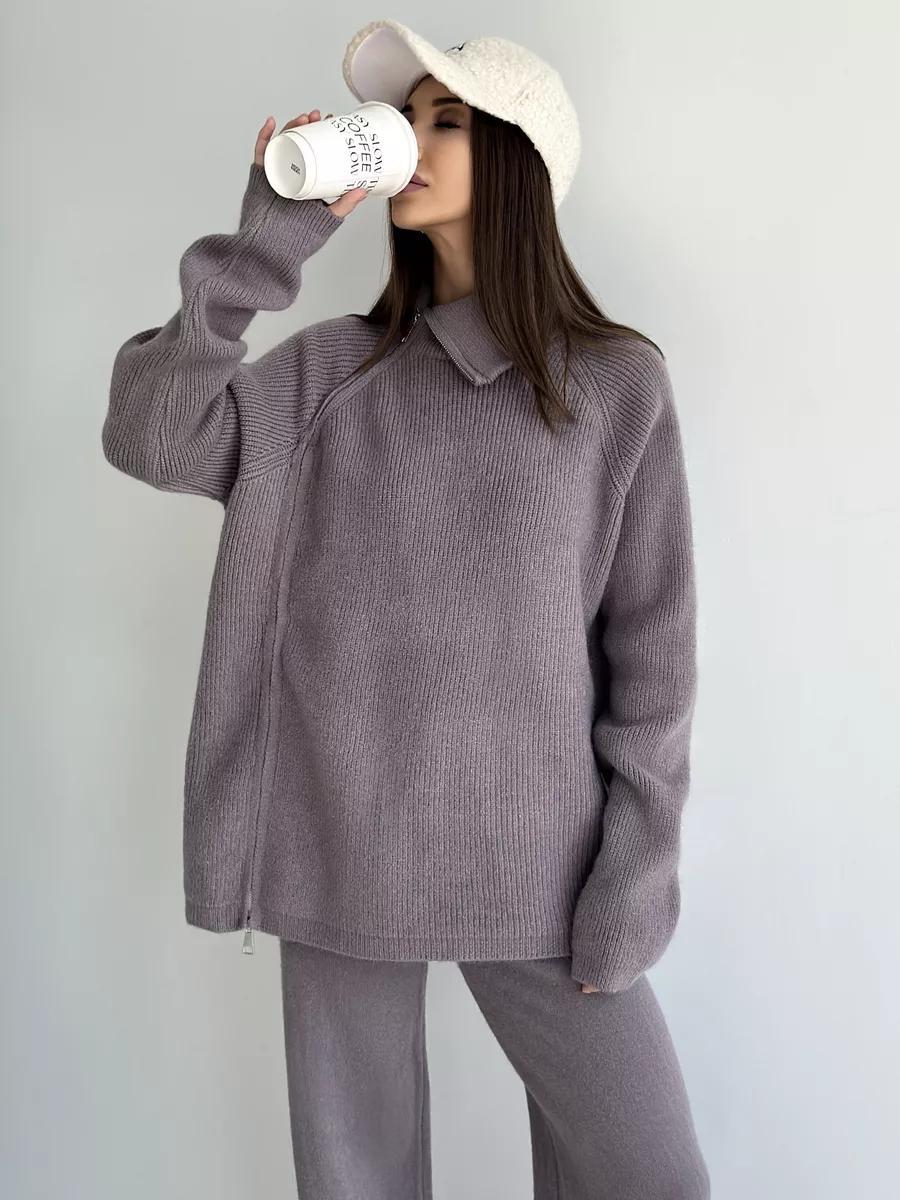 Femme Højkrave Lynlås Strikpullover Stilla