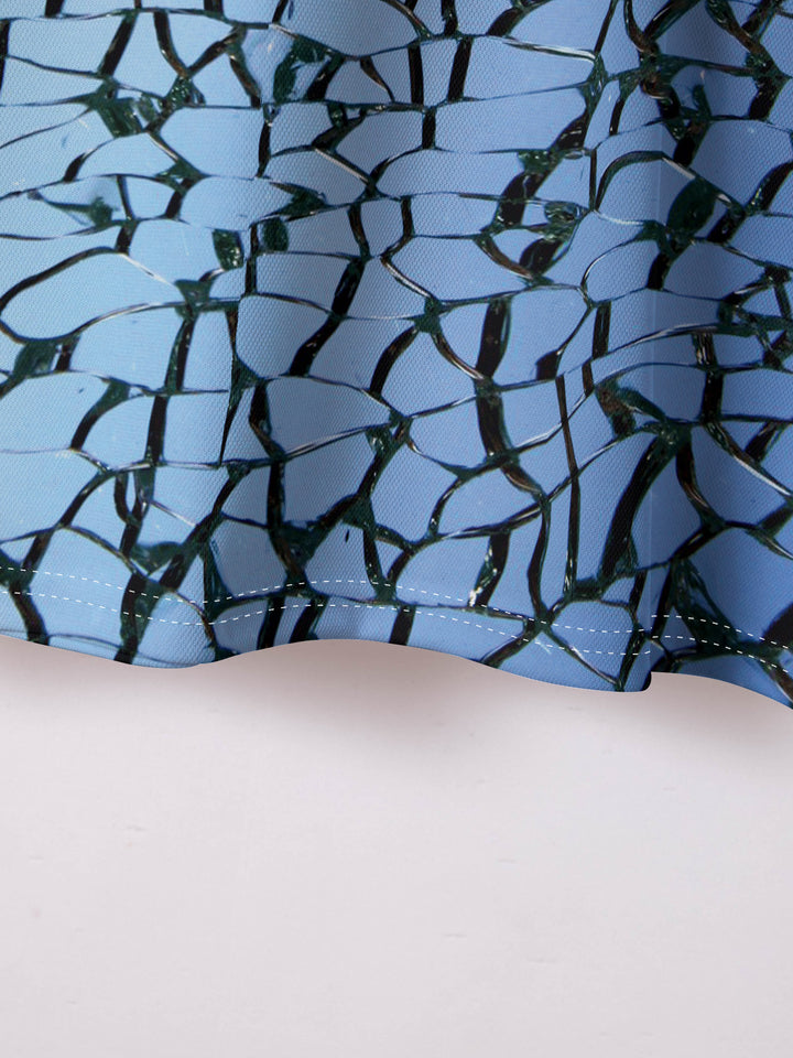 Herrer Poloshirt med kreativ mosaikdesign og åndbare egenskaber Stilla