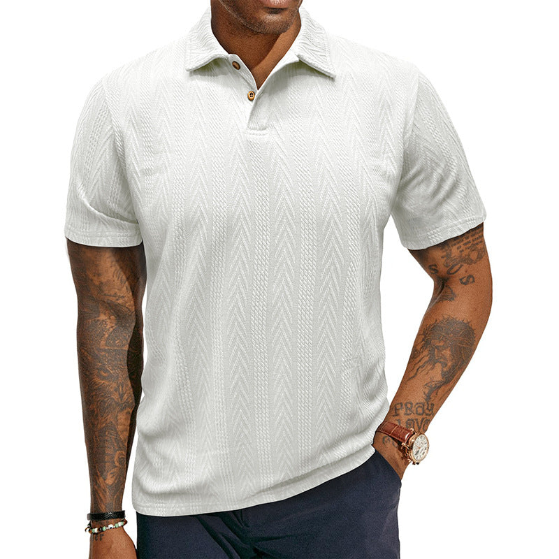 Herrer Poloshirt med struktureret design Stilla