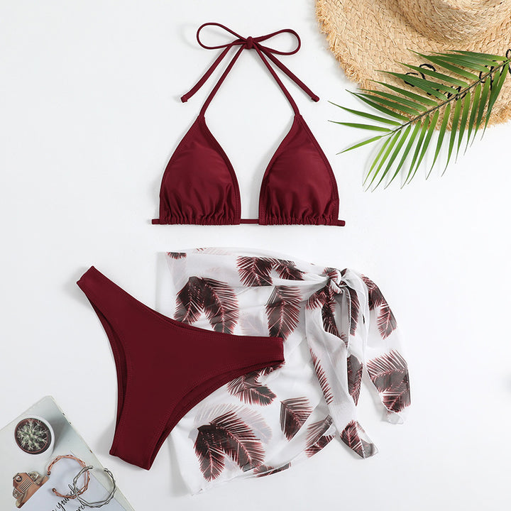 Dame Triangel-Bikini med stilfuld strandhåndklæde Stilla