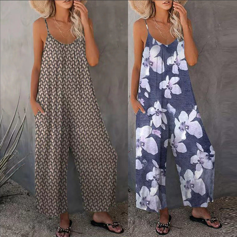 Dame jumpsuit med afslappet skæring og justerbare stropper Stilla