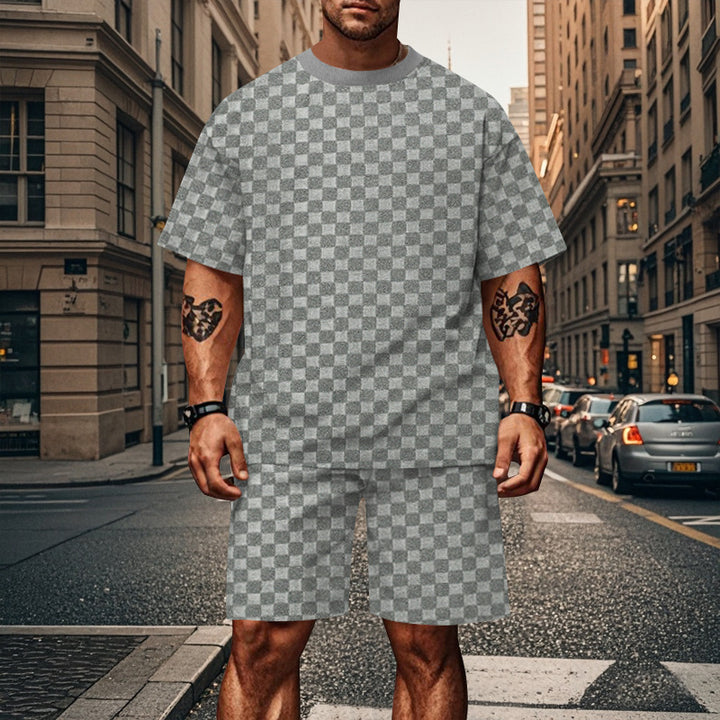 Herrer Oversized Fritids sæt med behagelig T-shirt og shorts Stilla