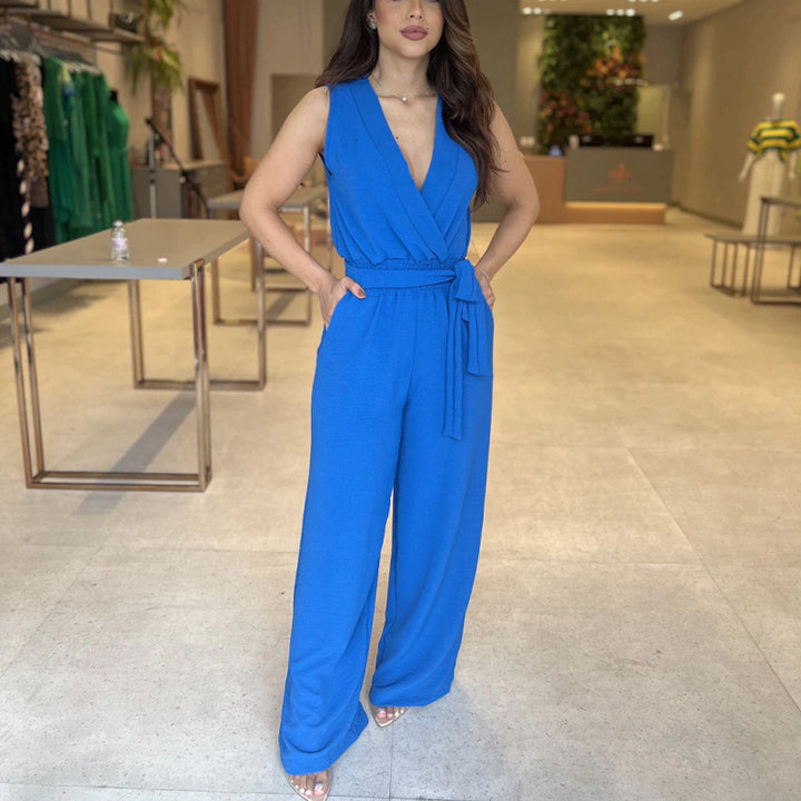 Dame Elegant Bredbenet Overall Stilla