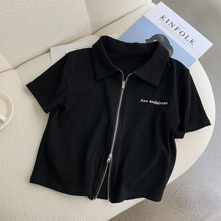 Femme Kortærmet Lynlås Polo Shirt Stilla