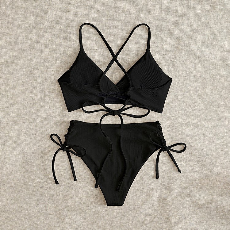 Dame Triangel-Bikini med raffinerede snøredetaljer Skovae