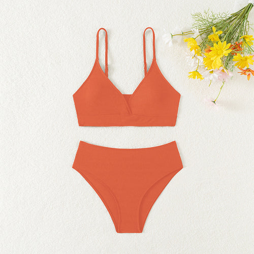Damer Højt udskåret Bikini-sæt med justerbare stropper og behagelig pasform Stilla