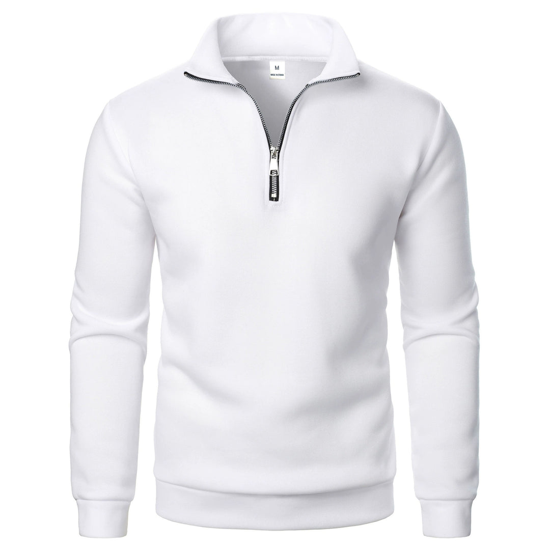 Herre fleece pullover med praktisk stående krave og lynlås Skovae