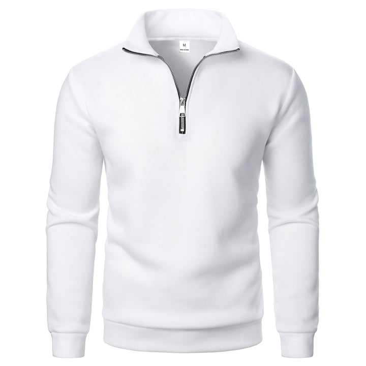 Herre fleece pullover med praktisk stående krave og lynlås Skovae