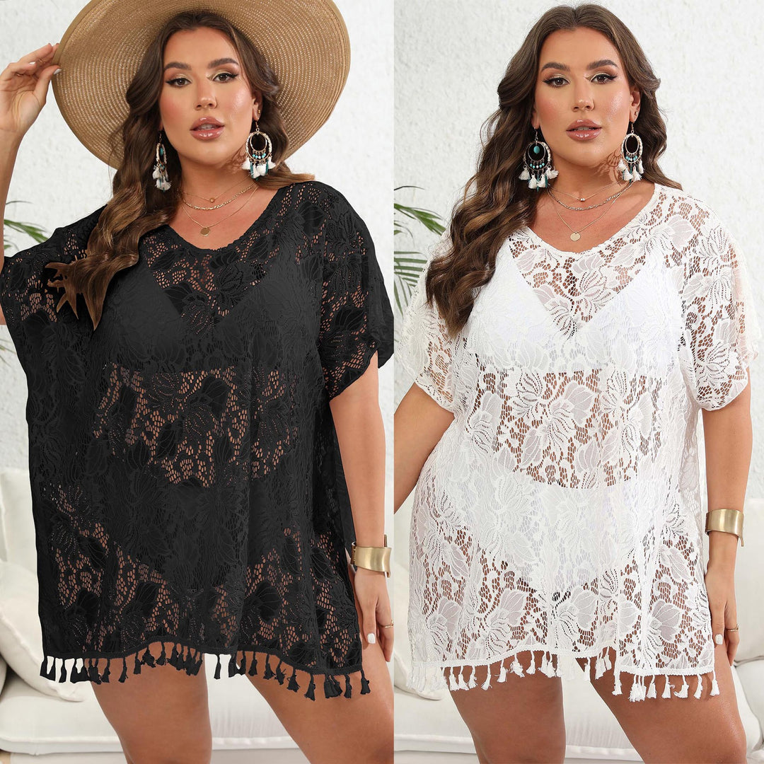 Femme Bohemian Spids Strand Kaftan Overtræk Stilla