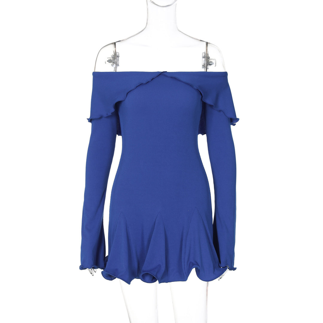 Dame Off-Shoulder Minikjole med Rüschendetails Stilla