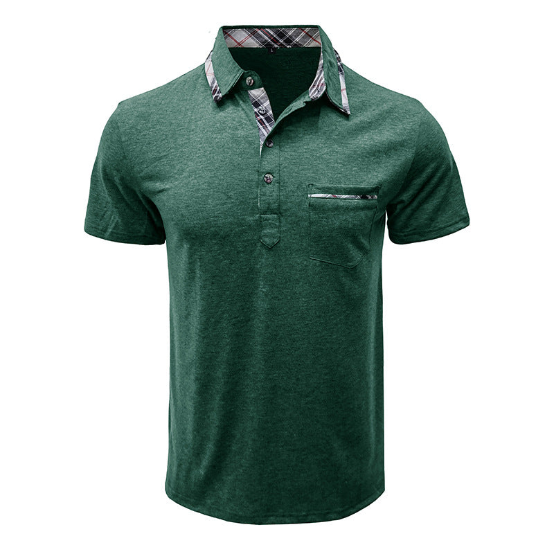 Herrer poloshirt med kontrastfarvet krave og stilfuld brystlomme Stilla