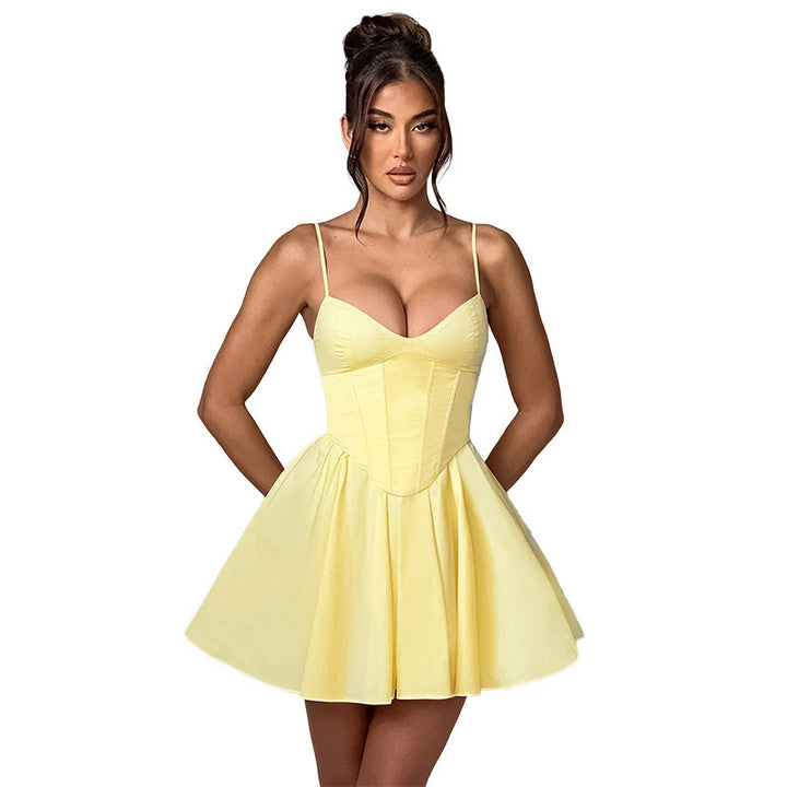 Dame struktureret Fit-and-Flare Mini-kjole Stilla