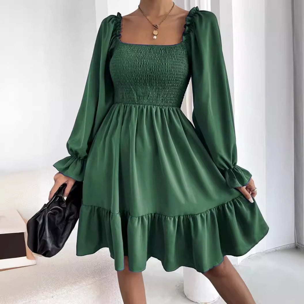 Dame sommerkjole med elastisk bustier og volanger Stilla