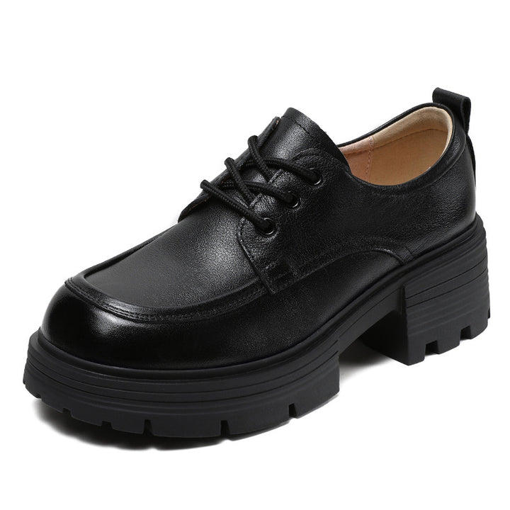 Dame Moderne Chunky Snørebånd Oxfords med Hævet Hæl Stilla