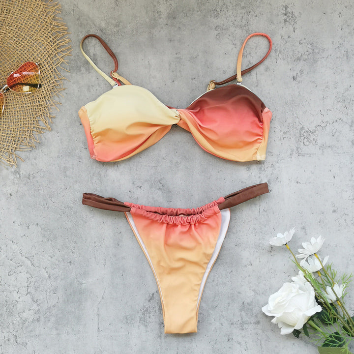 Dame Bikini-sæt med innovativ gradient-teknologi og høj cut Stilla
