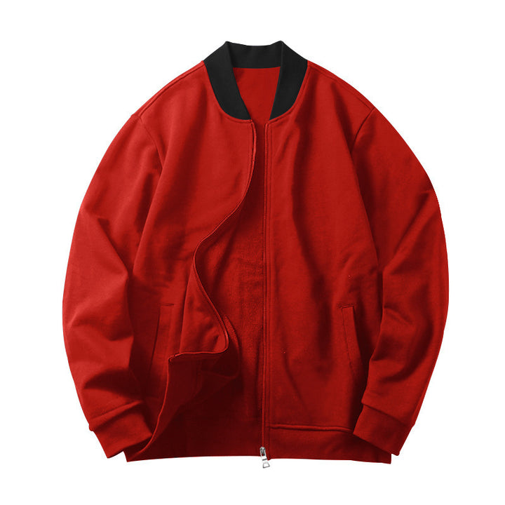 Herren nan legerer Baumwoll-Blouson med kontrastkrave synlig metal zip og sidelommer Skovae