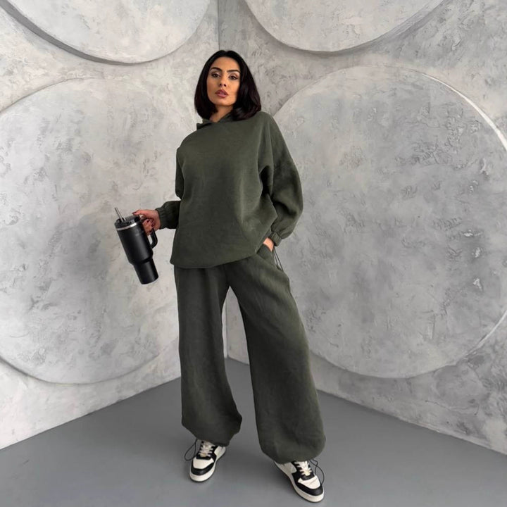 Dame afslappet hoodie- og buksesæt Stilla