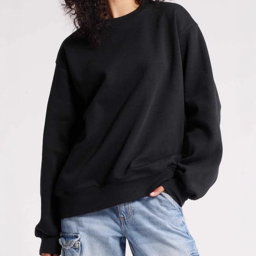 Dame afslappet sweatshirt med klassisk rund halsudskæring Stilla
