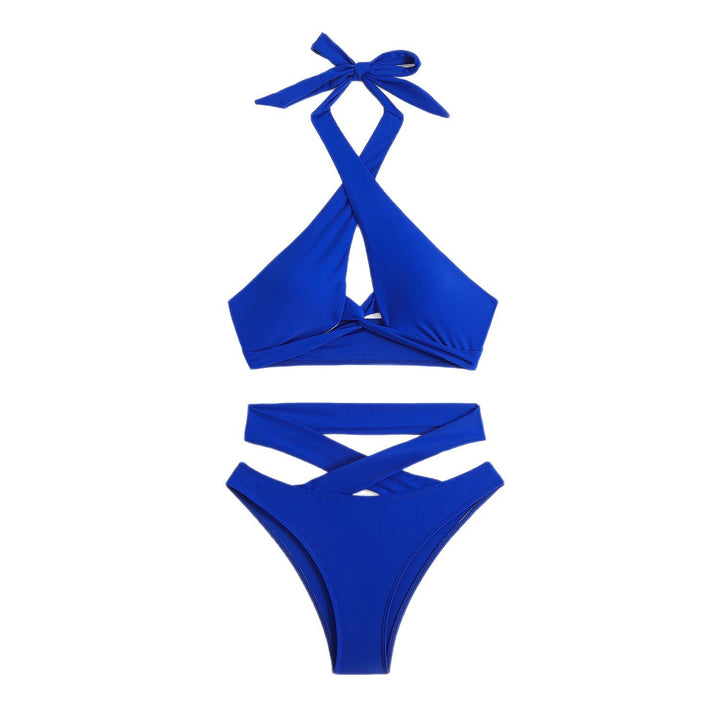 Dame Bikini-sæt med elegant kryds-design og højt skåret underdel Stilla