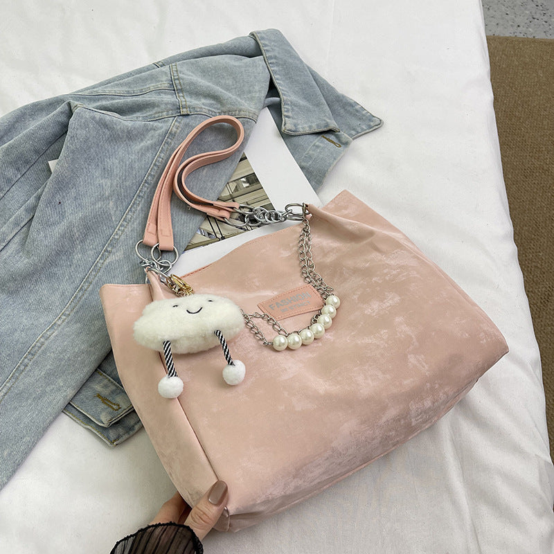 Femme Struktureret Velour Tote Bag Stilla
