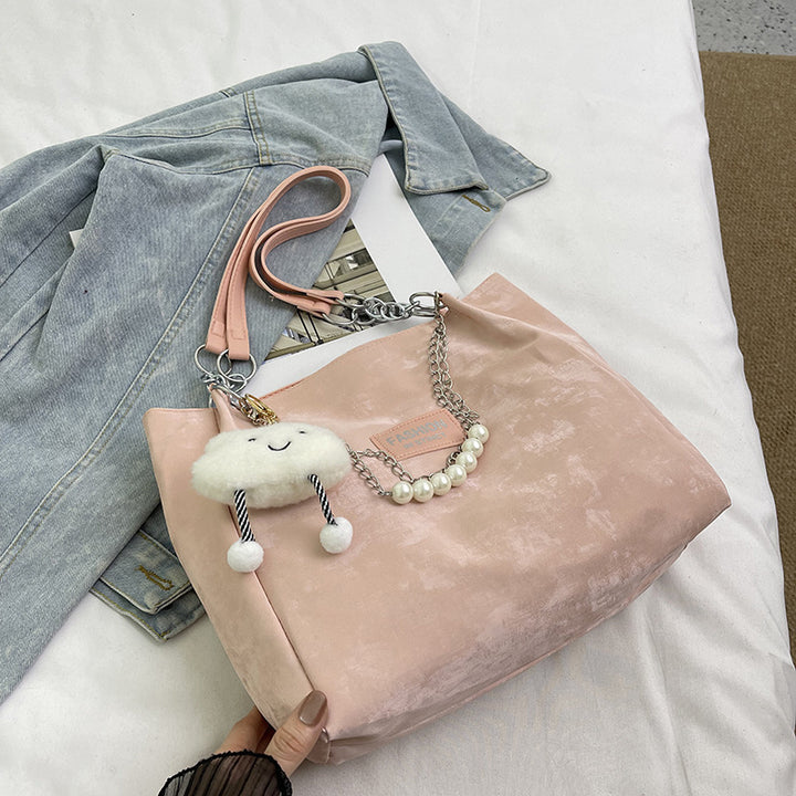 Femme Struktureret Velour Tote Bag Stilla