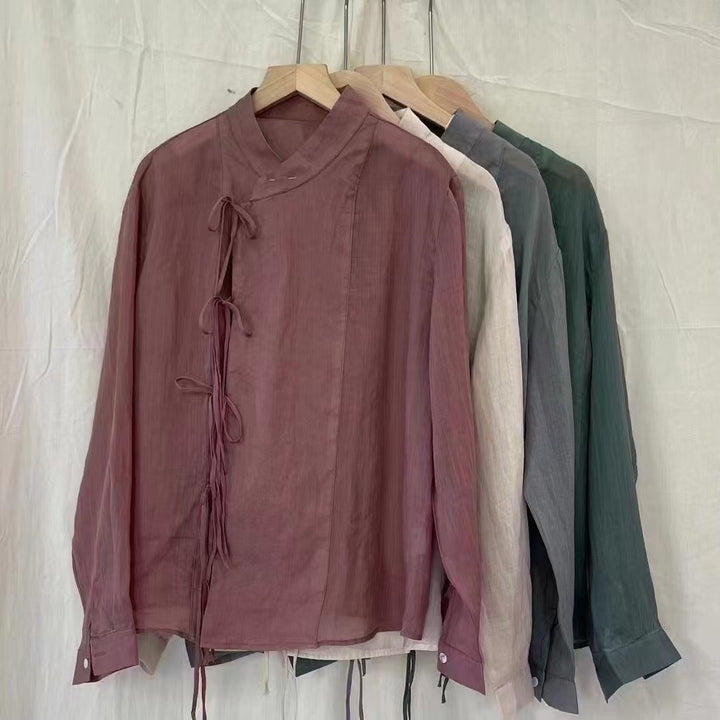 Femme Letvægts Sløjfe-Front Bluse Stilla