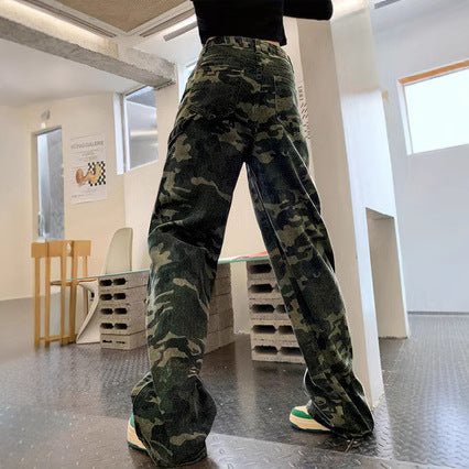 Dame cargo-bukser i urban camouflage-stil med praktiske lommer og behagelig pasform Stilla