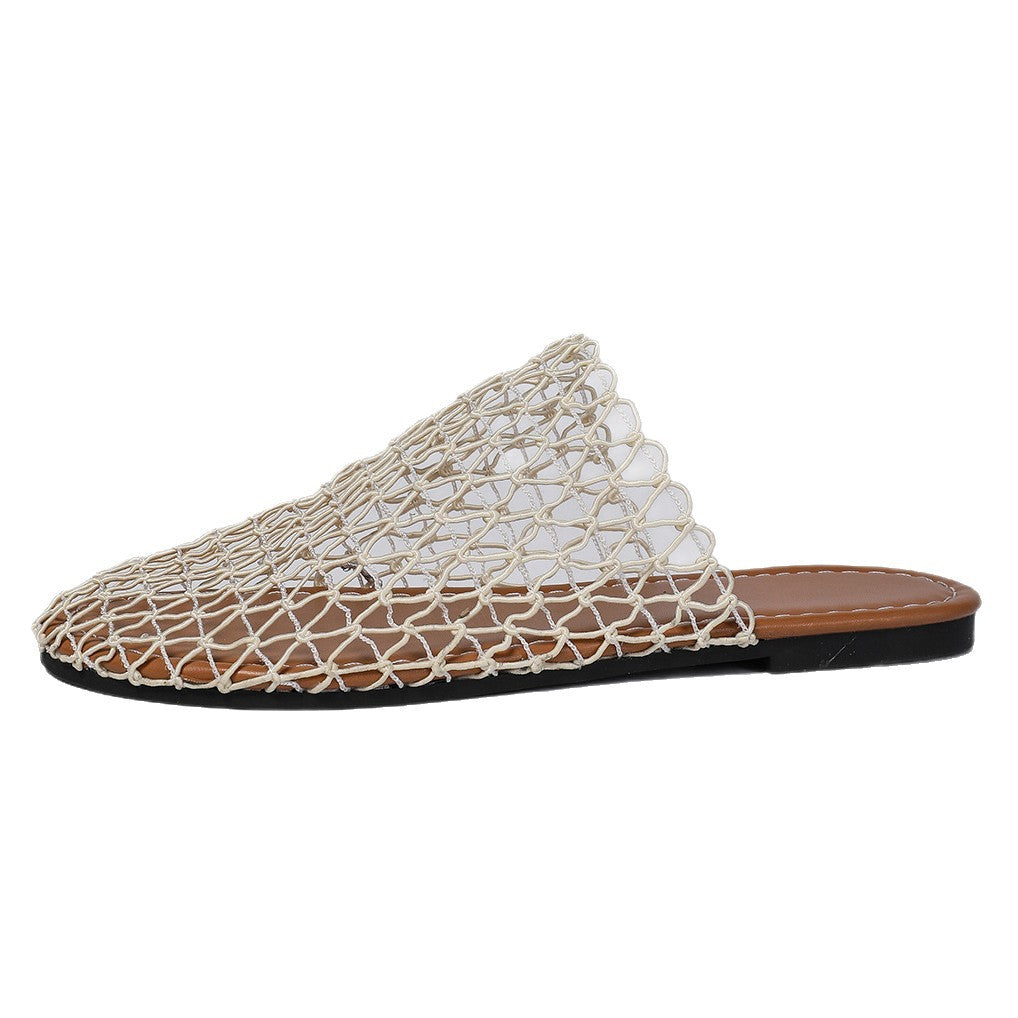 Damer Åbne Net-Sandaler med elegant Flet-Design Stilla