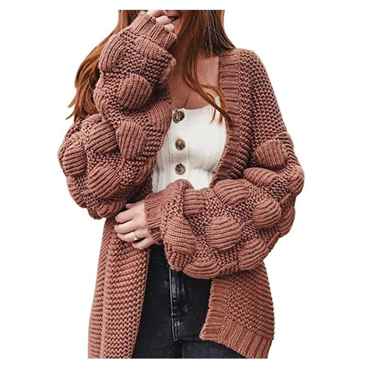 Femme Struktureret Groft Strik Åben-Front Cardigan Stilla
