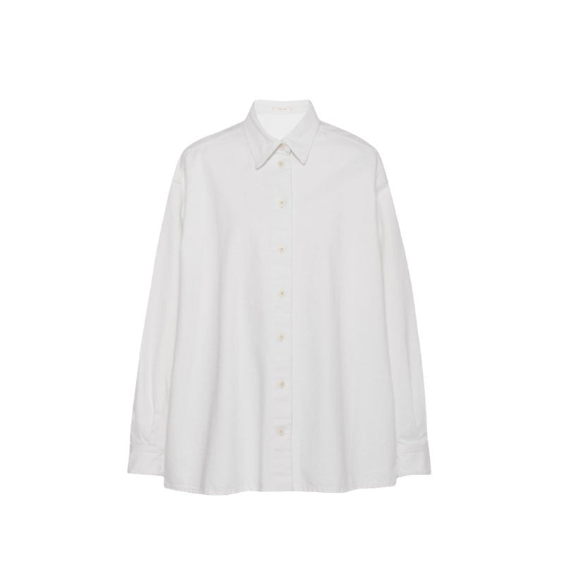 Dame casual oversized skjorte bluse lavet af højkvalitets bomuldsstof med praktisk knaplukning Stilla