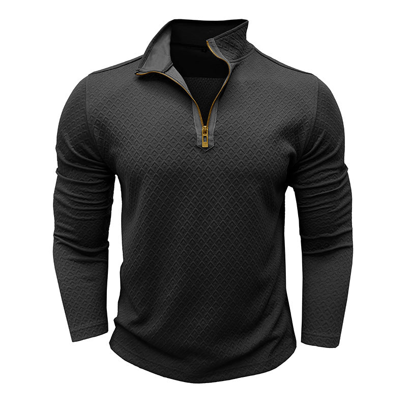 Herre moderigtig pullover med halvmultipart zip Stilla