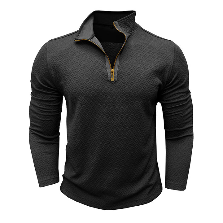 Herre moderigtig pullover med halvmultipart zip Stilla