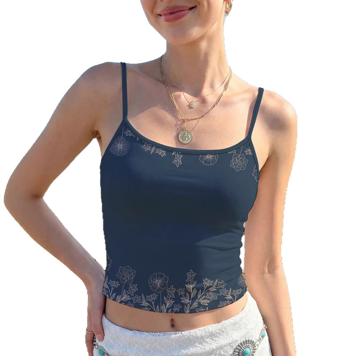 Dame Crop Top med blomsterprint Skovae