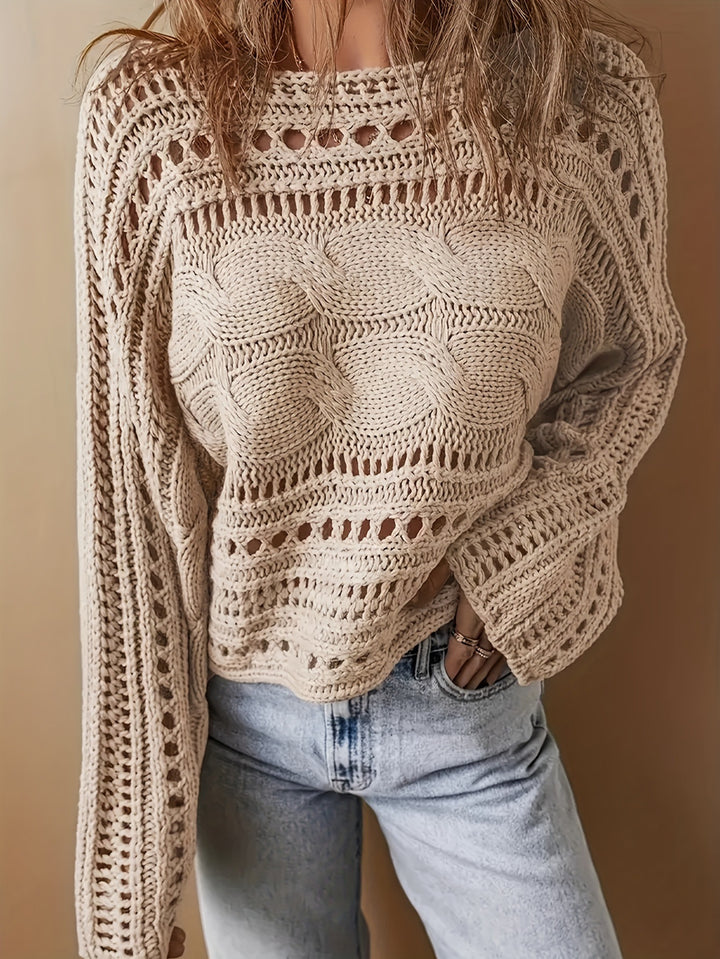 Femme Åben Webstruktur Pullover Sweater Stilla