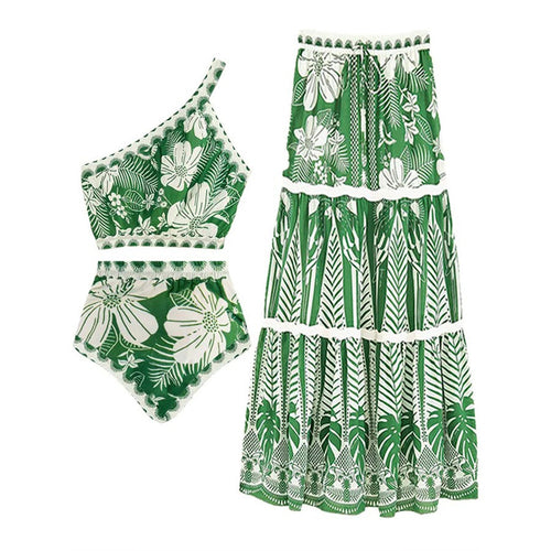 Dame to-delt badedragt sæt med elegant blomsterdesign Stilla