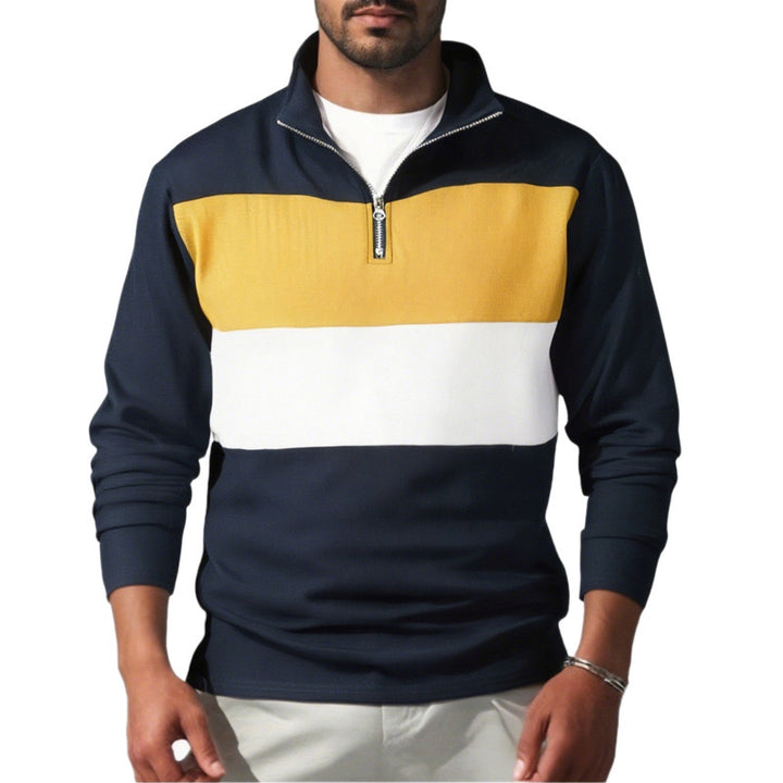 Herre sportiv pullover med høj krave og lynlås Stilla