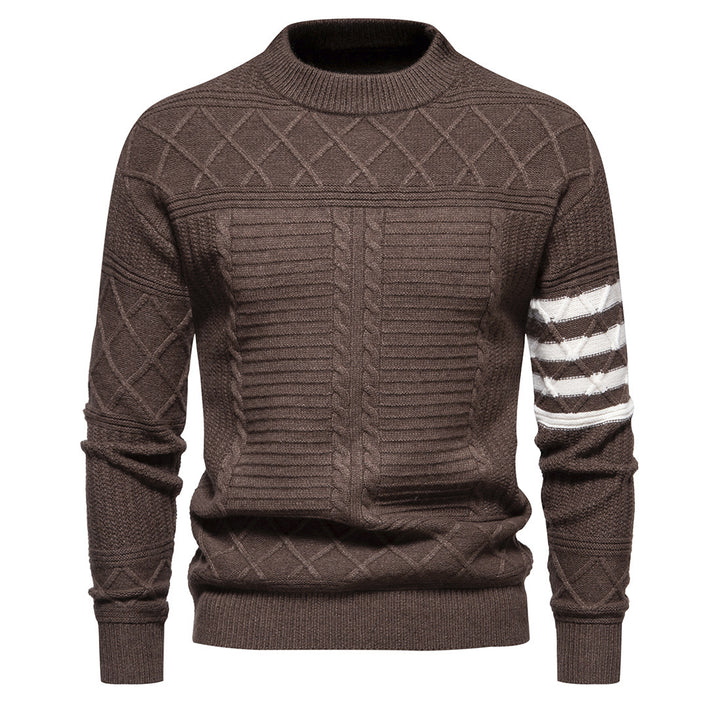 Herrer struktureret kabelstrikpullover med geometrisk design Stilla