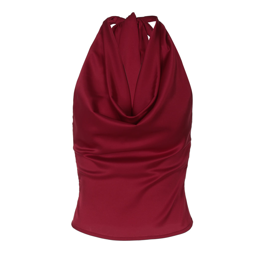 Damer Elegant O-Back Top med bindende hætte Skovae