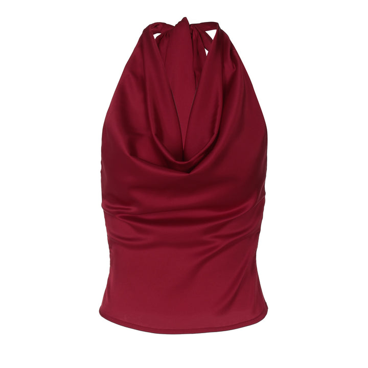 Damer Elegant O-Back Top med bindende hætte Skovae