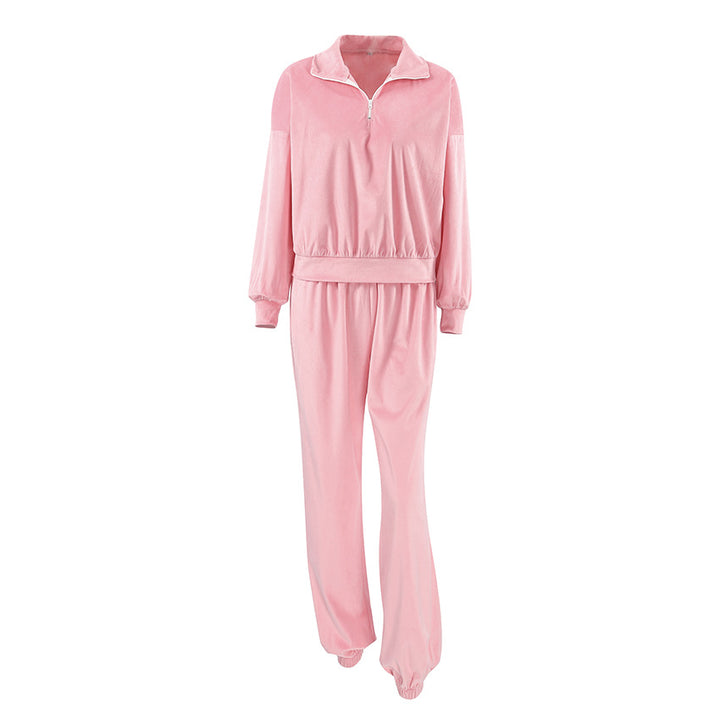 Dame sæt bestående af afslappet velours sweatshirt og behagelige joggingbukser Stilla
