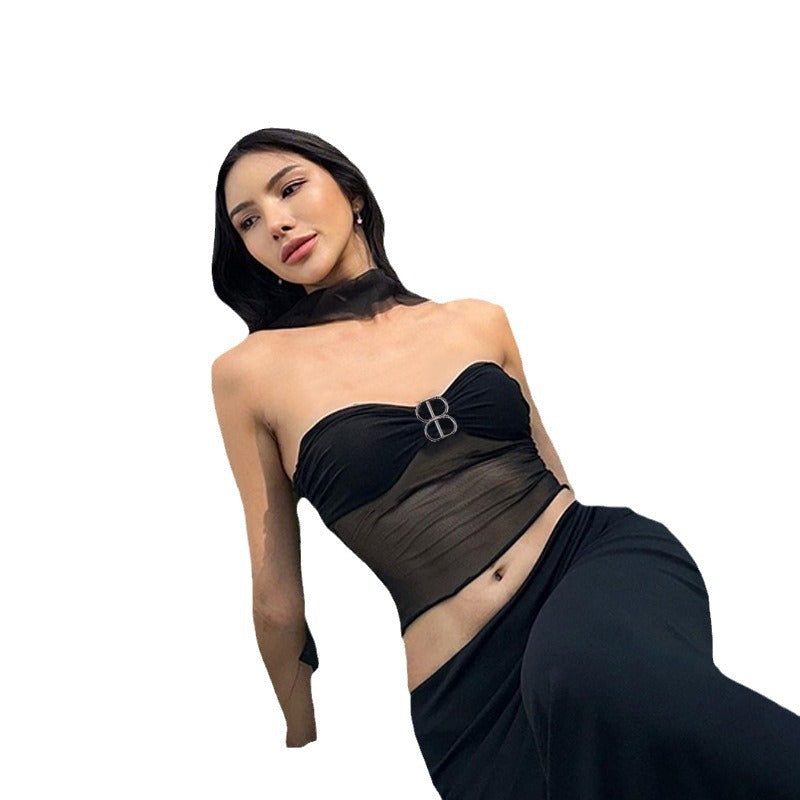 Damer Elegant Cut-Out stropløst Top Stilla