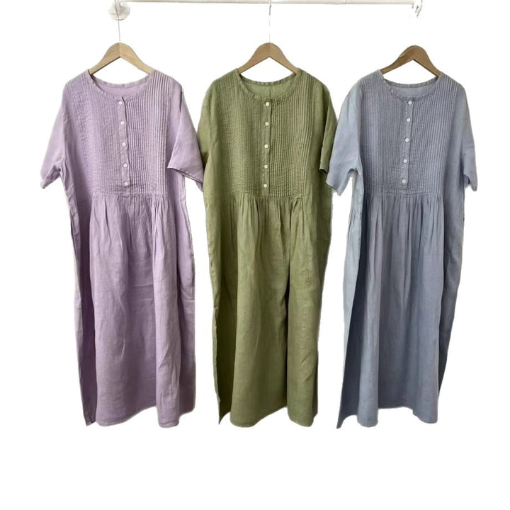 Femme Casual Knap-Bomulds Kjole Stilla